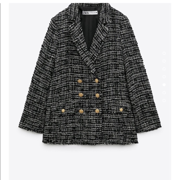 ZARA Double Breasted Textured Weave Coat - Picture 8 of 11